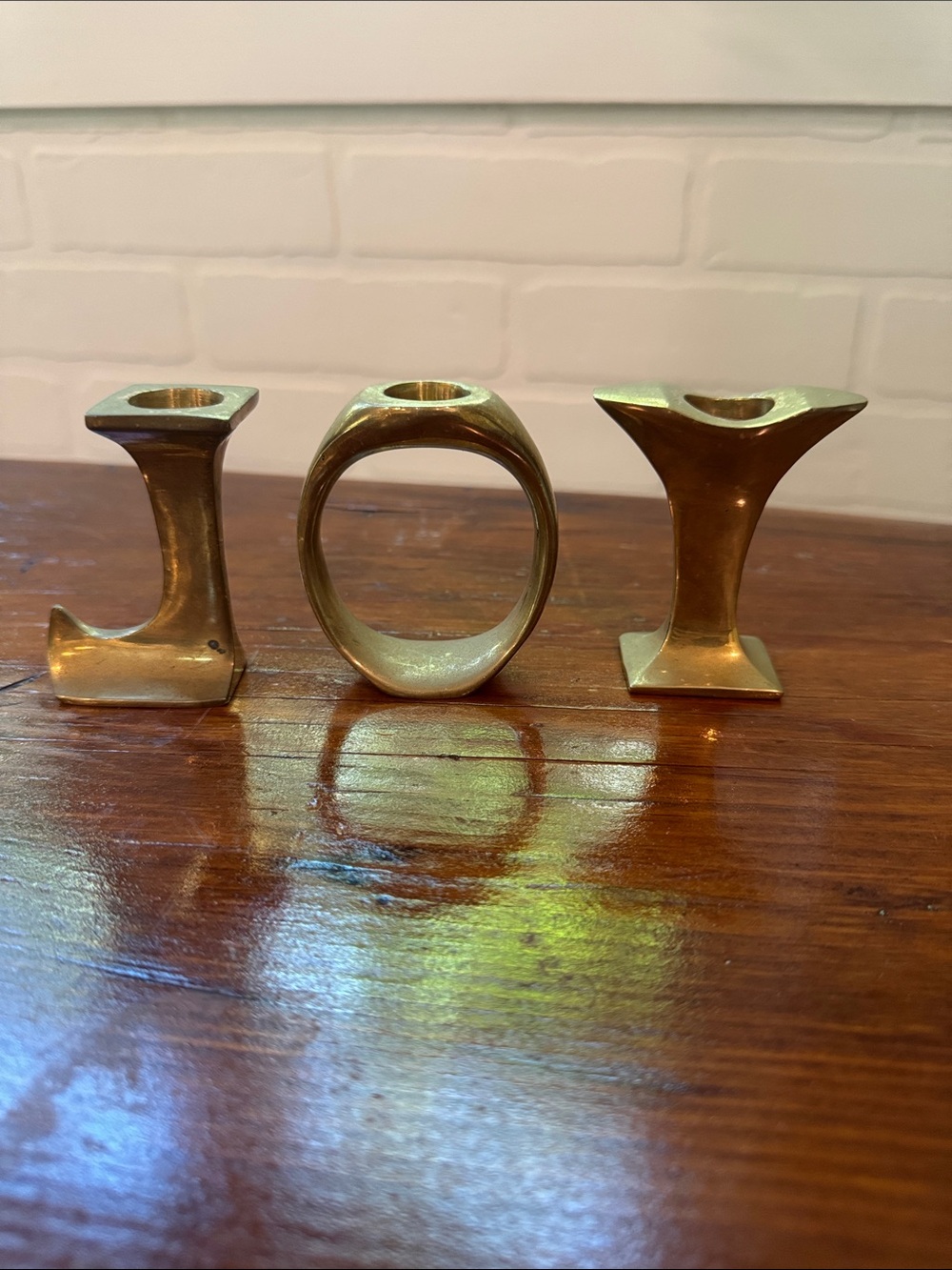 Solid Brass Joy Tapper Candle Holders